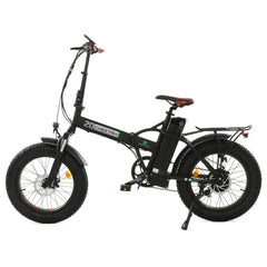 Ecotric Matt Black 48V portable and folding fat ebike with LCD display