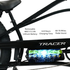 Tracer Tracker DS7 26" 7 Speed Stretch E-Bike with Classic Dual Springer Fork